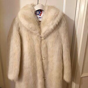 Vintage Faux Fur White Coat (Burning Man Ready)